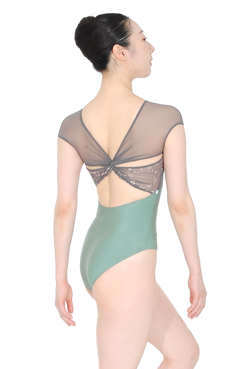 DellaLo' Concordia Mesh Top Embroidered Leotard