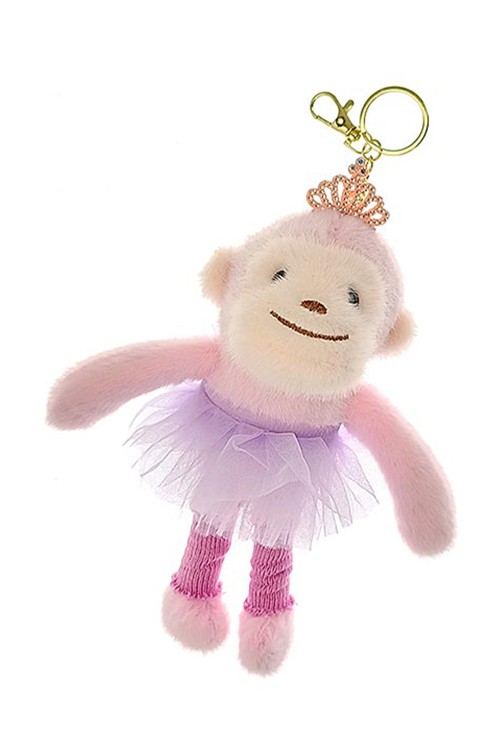 Girardi Dancing Monkey Keyring Pink with Lilac Tutu