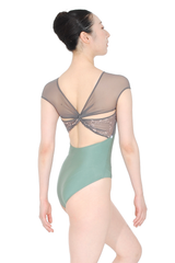 DellaLo' Concordia Mesh Top Embroidered Leotard