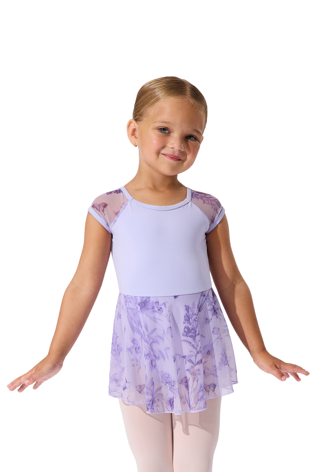 Capezio Girls' Waterlily Floral Mesh Dress