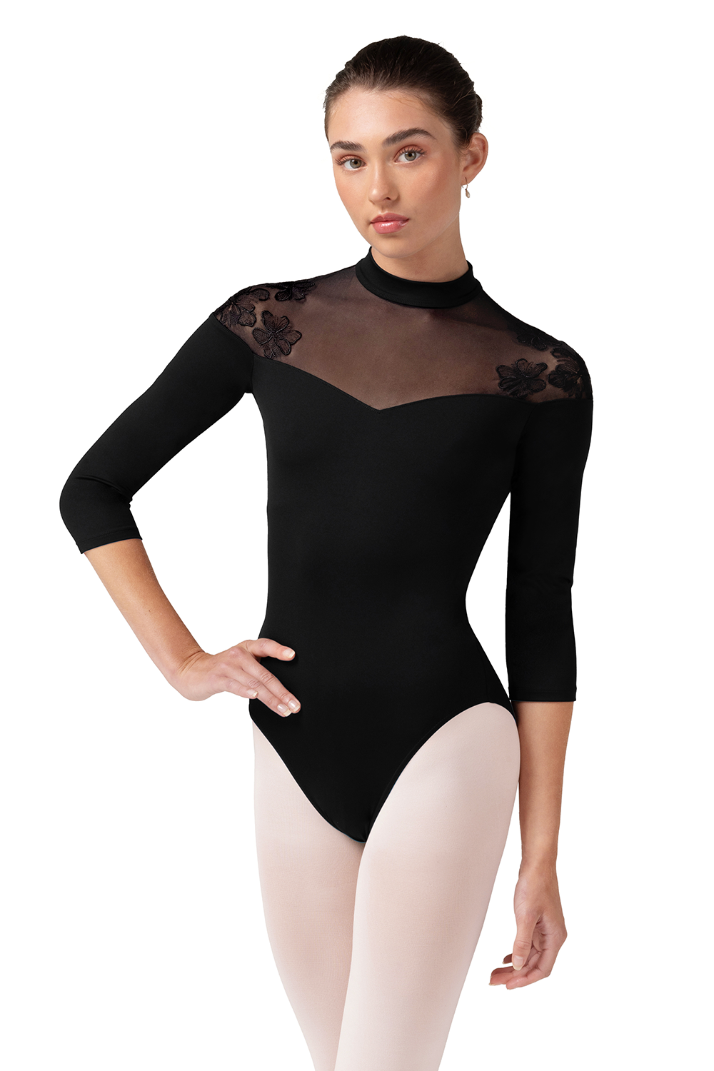 Bloch Calista Quarter Sleeve High Neck Leotard
