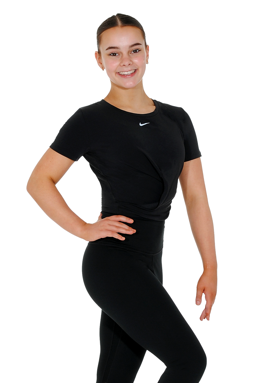 Women s Nike One Luxe Dri FIT Short Sleeve Twist Top