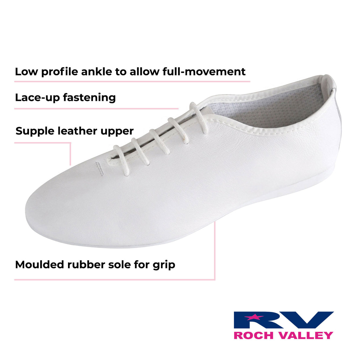 Roch Valley Leather Rubber Sole Jazz Shoes